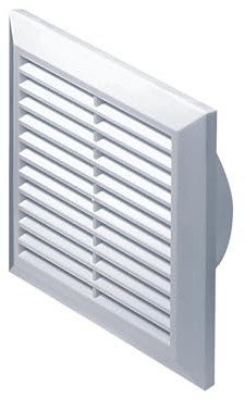 Lüftungsgitter Classic 100 mit Insektennetz - 100mm ABS Kunststoff, Weiß, Einfache Installation, Schraubbefestigung, Wand- & Deckeneinbau, UV-Beständig, Ideal für Badezimmer, Küche, Keller