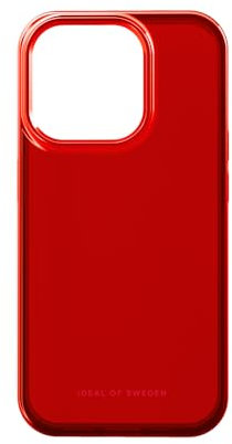 iDeal Of Sweden Clear phone case with raised edges and non-yellowing materials, drop tested protective cover with a transparent finish compatible with iPhone 15 Pro (Radiant Red)
