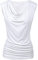 PINSPARK Wasserfall Shirt Damen Ärmellose Bluse Sommer Spitzen Oberteil Basic V-Ausschnitt T-Shirt Casual Falten Tank Tops Weiß S
