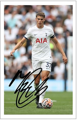 RJR Prints Foto von Micky Van De Ven Tottenham, signiert, 15,2 x 10,2 cm, mit aufgedrucktem, signiertem Fußball Autogramm, Geschenk