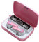 Auriculares inalámbricos AI-008-B, Auriculares Bluetooth 5.3 Micrófono HiFi Estéreo Pantalla LED, Reducción de Ruido, Control táctil, IPX7 Impermeable Cascos Rosa