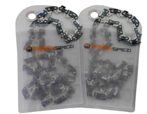 SÄGENSPEZI Set 2x Sägekette 1/4 Niedrigprofil 1,1 mm 72 TG Halbmeißel Kettenkonfigurator Ersatzkette passend für fast alle Kettensägen-Modelle