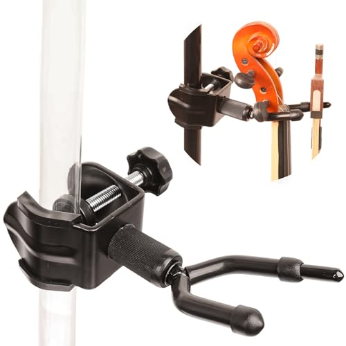 Violin Hanger, Violin & Viola Stand for Microphone or Sheet Music Stand, Violin Holder for Desktop, Viola Hook for Stage Shows or Practices at Home