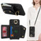 Lipvina Hülle für iPhone X/XS Hülle mit Band Kartenhalter handyhülle Hülle für iPhone X/XS mit Reißverschluss Band Ring Ständer Case für Frauen - Schwarz