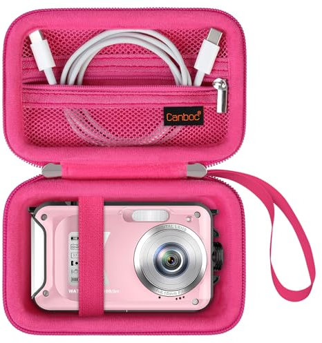Canboc Custodia impermeabile fotocamera digitale impermeabile YISENCE/Yiffecal/SPUNALP/EUXOR, borsa fotografica subacquea 4K, Rosa