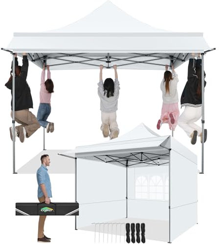 COBIZI Tienda Carpa Plegable 3x3M con Toldo y Paredes Desmontables(3 por 3m Blanco)