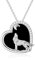 ROMANTICWORK Wolf Kette 925 Sterling Silber Herz Obsidian Wolf Anhänger Halskette Wolf Schmuck Geschenke für Damen