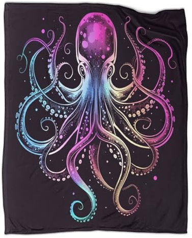 DCABEIOOE Oktopus 3D Bedruckte Decke Couchdecke Flauschige Decke
