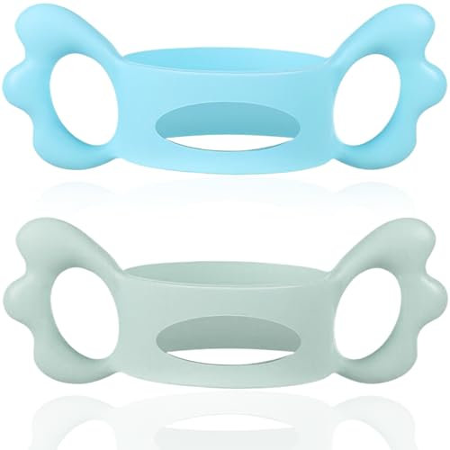 ZKGYUS 2Pack Babyflaschen Griffe, Flaschengriff Halter, Baby Flaschengriffe Silikon, Weithals Babyflaschengriffe, Baby Silikon Flaschengriffe für Baby Kleinhand Greifdesign, Außendurchmesser über 6 cm