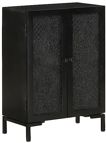 Generisch Schrank mit Doppeltür,Sideboard, Aufbewahrungsschrank, Landhausstil, Anwendbar aufmit und viel Stauraum für Wohnzimmer, Esszimmer und Flur, Naturfarben-schwarz