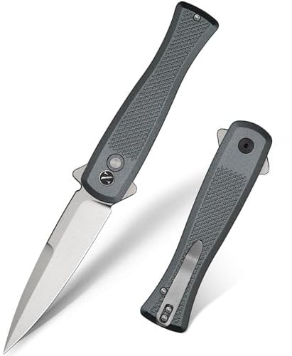 NedFoss MERMAID II Klappmesser, 8.5CM 14C28N Stahl Taschenmesser mit Button-Lock, Einhandmesser mit Aluminium-Griff, Outdoor Messer mit Gürtelclip, Survival Messer für den Alltag, Sammlung & Geschenk