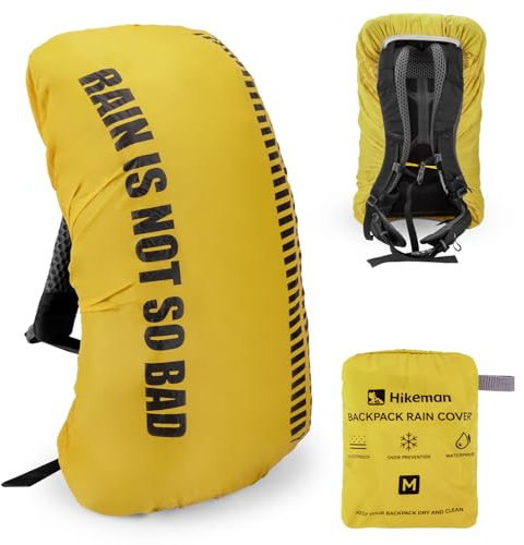 HIKEMAN Regenschutz für Rucksäcke Rucksackschutz Wasserdicht - Wasserdichter Rucksack Regenhülle,20L-30L Regenschutz Schulranzen für Wandern,Camping,Radfahren,Reisen und Schulranzen (Ginger, M)
