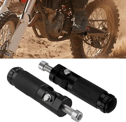 Txmyxgs M8 Repose Pieds De Moto, Repose-Pieds Pour Moto,Paire De Moto Repose En Aluminium,Pieds Moto Universel Compatible Avec 8mm Verrouiller Pour Voiture Électrique De Moto (Paire, Noir)