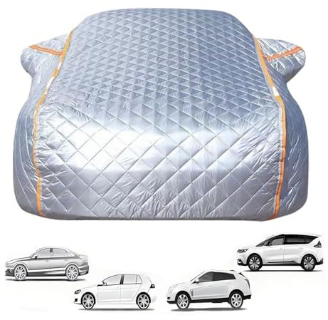 Telo Antigrandine per Auto per 𝖥iat 500x Telo Copriauto Antigrandine Spesso Aggiungi Cotone,Telo Grandine Auto Anti UV Antipolvere Anti Vento Personalizzato Argento