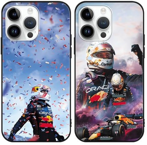 TBNMBGY 2 Stück Schutzhülle für iPhone 11 Hülle 6.1, Formula 1 Rennfahrer Cool Muster Design Ästhetik, Silikon TPU Weich Schutzhülle Bumper Case für F1 Formel 1 Rennen Fans,Schwarz