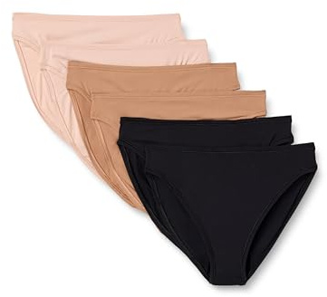 Amazon Essentials Damen Slip aus Peachfarbener Mikrofaser mit Hoher Taille und Hohem Beinausschnitt