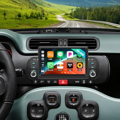 GOHHDL Autoradio Android per Fiat Panda 2013 2014 2015 2016 2017 2018 2019 2020 con CarPlay Android Auto, 7 Pollici HD Schermo Stereo con GPS Navgazione WiFi SWC FM RDS Radio EQ