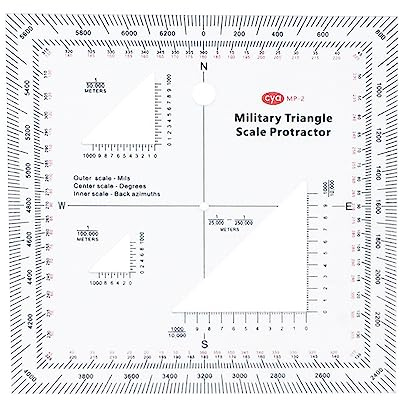 Pratico MGRS USNG scala di coordinate militare goniometro trasparenteNavigation mappa topografica scala