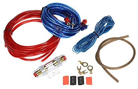 1500W Car Audio Amplifier Wiring Kit Installation Kit AMP Subwoofer Cable Kit with Holder for Easy Installation Low Noise Low Distortion