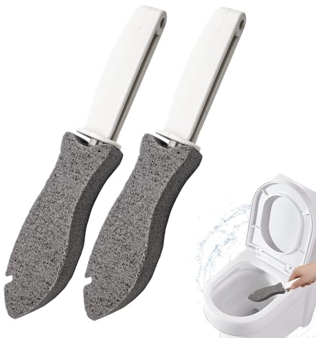 GoHZQ 2 Pack Pumice Stone for Toilet Cleaning, Toilet Pumice Cleaning Stone with Handle for Hard Water Stain Remover, Multi-Surface Use in Toilet Bowl, Bath, Sink, Grill, and Pool