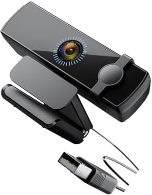 DIEKE Webcam mit Autofokus, 1080p, Computer-Kamera mit 120°-Weitwinkel, Gesichtserkennung, 360 Rotationen, Rauschunterdrückung, Mikrofon, Webcam mit Umgebungsgeräuschreduzierung