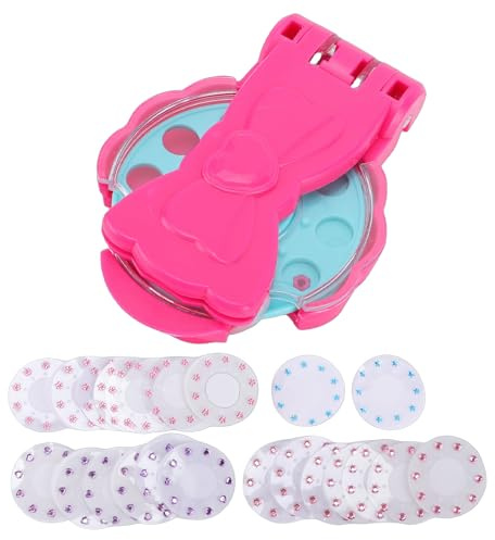 Yanmis Haar-Bling-Styling-Werkzeug, Rosa Schleife, Stempel-Set mit 22 Aufklebern für Mädchen, die DIY-Mode Verkleiden