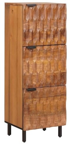 vidaXL Highboard mit Tür Akazienbraune Oberfläche 40 x 33 x 110 cm, Mango Holz Highboard, modernes Esszimmerregal, rechteckige Anrichte, Elegantes Möbelstück, Schrank