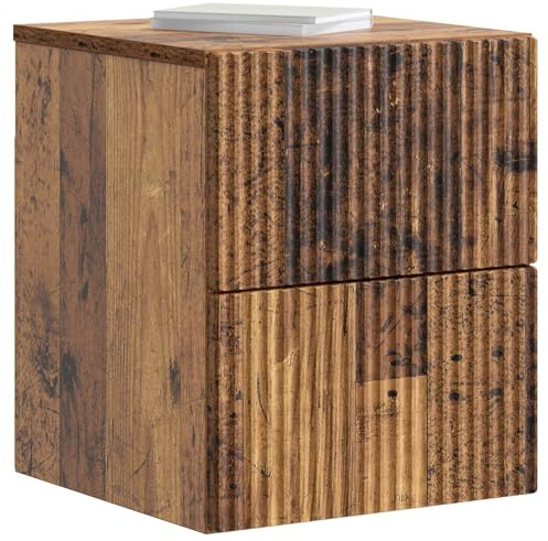 vidaXL Wandmontierter Nachttisch 2 pcs Altholz 33 x 34,5 x 40 cm, Vintage Wandregal, praktische Möbel, vielseitige Aufbewahrung, glatter Schreibtisch, idealer Platzsparer