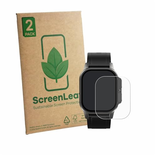 ScreenLeaf 2 Stück Schutzfolie für Domino Watch DM62 [nachhaltiger Displayschutz, Folie, transparent, kratzfest]