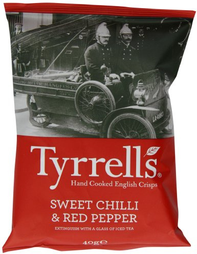 Tyrrells Sweet Chilli and Red Pepper Crisps 40 g (Pack of 24)