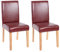 Mendler 2er-Set Esszimmerstuhl Stuhl Küchenstuhl Littau - Kunstleder, rot-braun, helle Beine