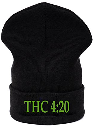 Beanie Mütze Herren Damen Canabis Ganja Weed Hat THC 420