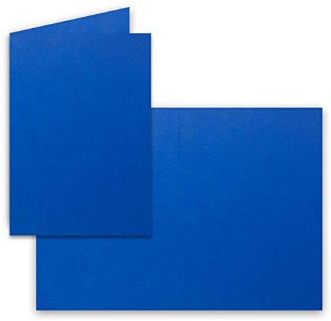 DIN A5 Faltkarten - Royalblau/Königsblau - 25 Stück Einladungskarten - Menükarten - Doppelkarten - Blanko - 14,8 x 21 cm - Marke: FarbenFroh by Gustav Neuser