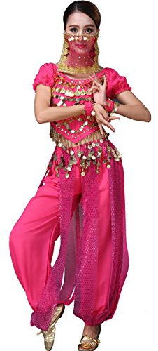 Astage Lady Belly Dancer Costume Halloweem Performance Wear All Sets Hotpink