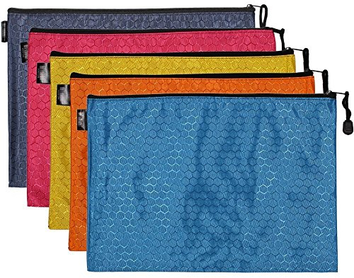 MMY-Perles Matte Football Chemise-Paquet Portefeuille Pochette en PVC Zip Document Dossier-A5-5 Pcs (B8)