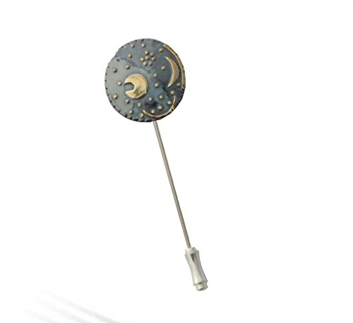 Himmelsscheibe von Nebra, Pin, Krawattennadel, Anstecknadel 925/- Silber, Sternenschmuck, Scheibe 18mm