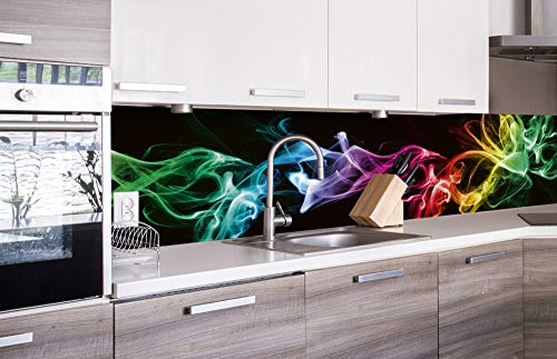 Dimex Küchenrückwand Folie selbstklebend SCHWARZER Rauch | Klebefolie - Dekofolie - Spritzschutz für Küche | Premium QUALITÄT - Made in EU | 260 cm x 60 cm
