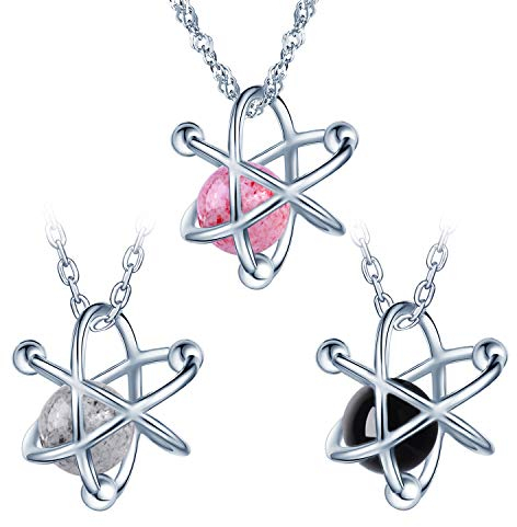 Yumilok Planet Umgibt Universum925 Sterling Silber Fashion Halskette Kette mit Kristall Anhänger Geschenk für Liebste