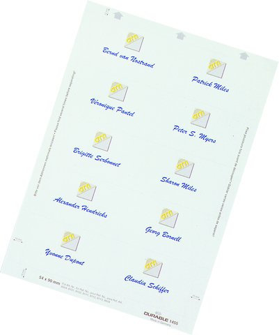 DURABLE Einsteckkarte BADGEMAKER®, Karton, 150 g/m², 60 x 30 mm, weiß (540 Stück), Sie erhalten 1 Packung á 540 Stück