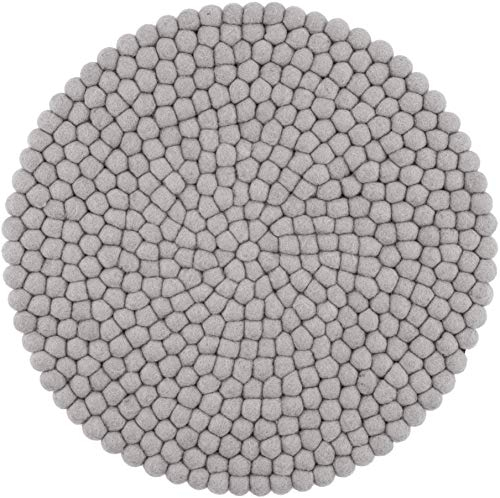 myfelt Filzkugel Sitzauflage Stuhlauflage - Luis - rund, Ø 36 cm, Grau