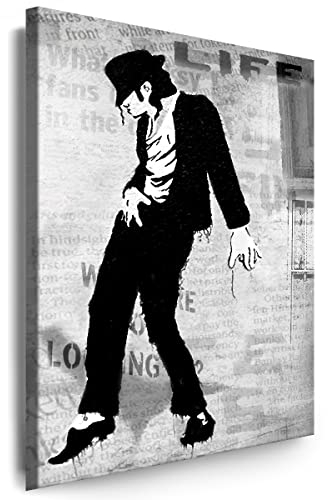 Myartstyle - Bilder Banksy Tiere Affe Graffiti Street Art 100 x 70 cm Leinwandbilder Xxl - 1 Teilige Wandbilder Kunstdrucke w-a-2040-154