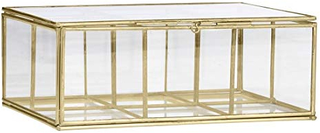 Madam Stoltz Dekorative goldene Glasvitrine mit 6 Räumen.