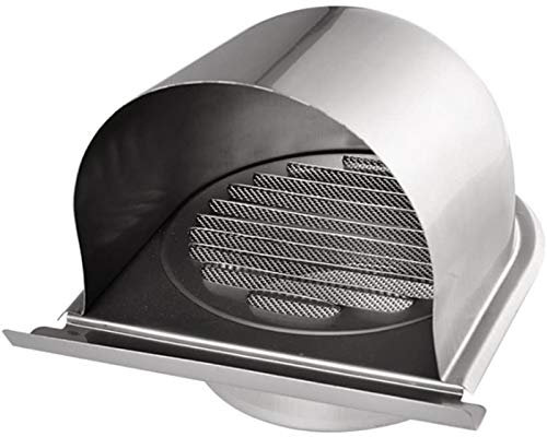 LTLJX Wall-Mountable Vent, Stainless Steel Chimney Cowl Rain Cap with Grid Bird Guard Insect Protection, U-shaped Cover, Exhaust Downward Outlet,150MM