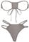 YOOJIA Maillot de Bain Bikini Set Deux Pièces Bandeau Taille Haute sans Bretelles Femme Mini Micro Bikini Ouvert Soutien Gorge Redresse Sein Erotique Lingerie de Nuit Light Brown OneSize