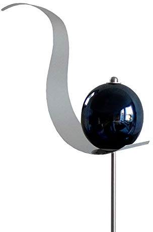 generich Gartenstecker Flamme mit Kugel anthrazit Blumenstecker Edelstahl 120 Gartendeko