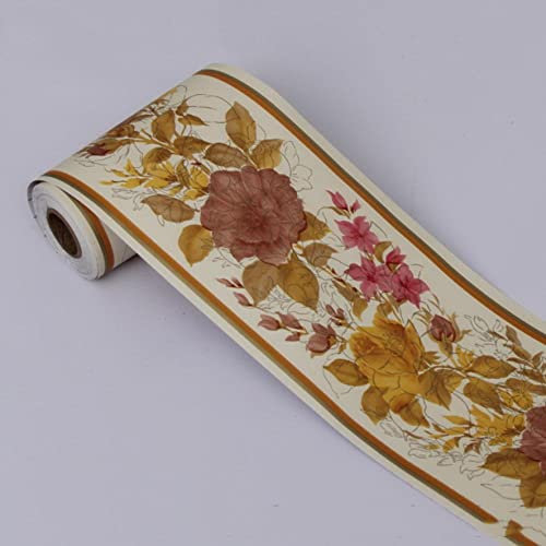 Wallpaper Border Self Adhesive Yellow Wall Stickers Border Removable Waterproof Wallpaper Decal Decoration for Living Room Bathroom Kitchen Tiles 10X900CM