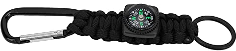 Alomejor Paracord Schlüsselanhänger Outdoor Survival Paracord Armband mit Kompass 7 Kern Paracord Schlüsselanhänger mit Karabiner Notfallschutz