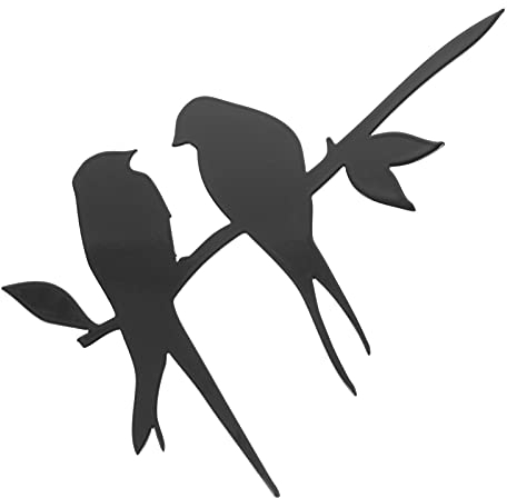 Happyyami Vogel auf Zweig, Metall Wandskulptur, Retro Wanddekoration für Innen und Außen, Schlafzimmer, Wohnzimmer, Esszimmer, Bad, Küche