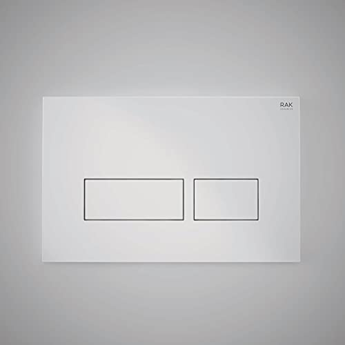 RAK Ecofix Dual Rectangular Button Flush Plate White Concealed Cistern 236x152mm