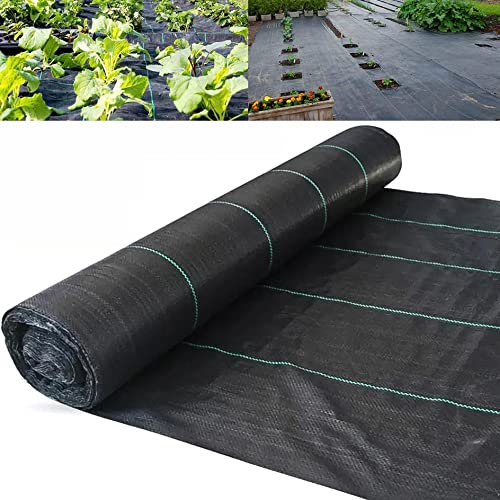 Toile de Paillage,Toiles Anti-Mauvaises Herbes en Polypropylène,Bache Geotextile Anti Repousse 70g/m², Tissées Résistant et Perméable et Anti-UV,pour Jardin et Serre,Noir ( Size : 3X25m/9.84X82.02ft )